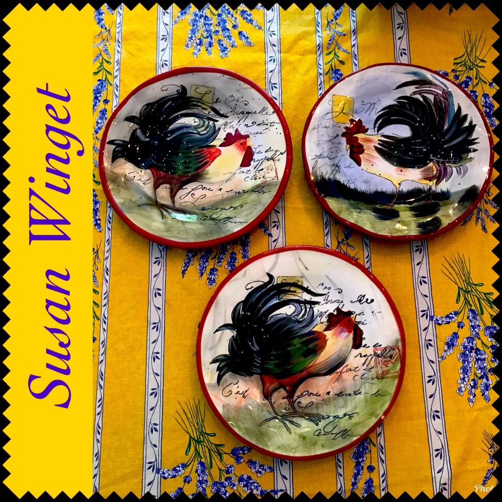 DONATED- Susan Winget Le Rooster Salad  9” Plates